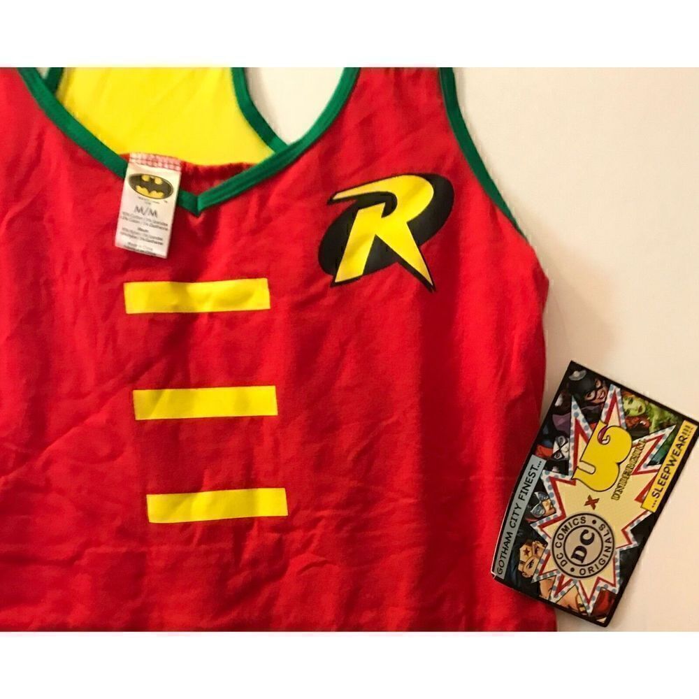 DC Batman Robin Sleepshirt/Nightgown Cosplay Racerback Mesh Sz.M Valentine’s Day - Picture 3 of 7